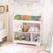 Costway Toy Storage Organizer 3-In-1 Kids Toy Shelf with Book Shelf, Storage Cabinet White/Blue